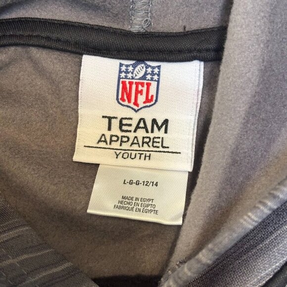 Black and gray Atlanta Falcons fleece lined hooded sweatshirt - Picture 3 of 7